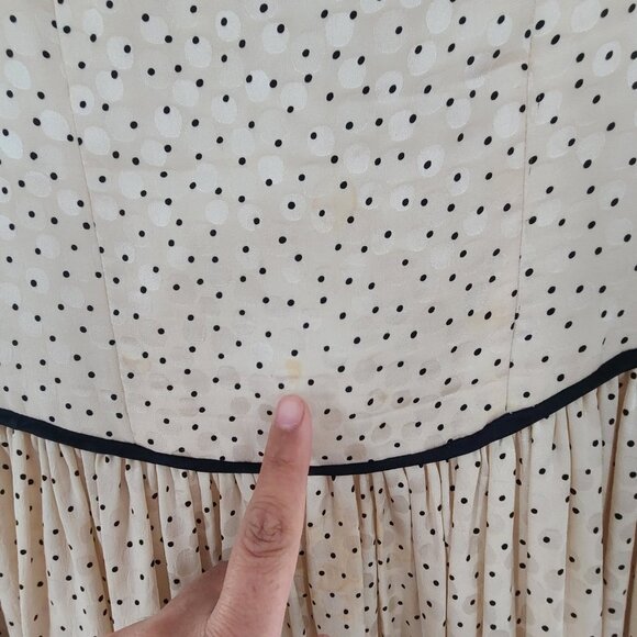 Vintage Jack Mulqueen Collectibles 100% Silk Dress Made in Korea SZ‎ 4 Polka dot - Picture 3 of 16